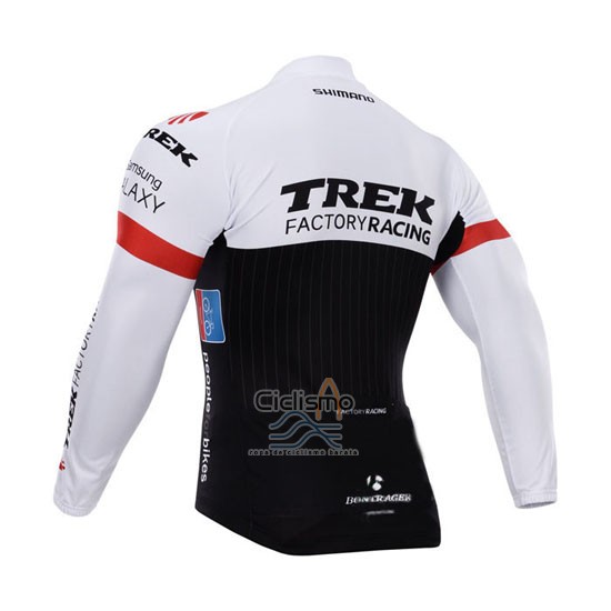 Trek Factory Racing Ropa Ciclismo Culotte Largo 2015 Mangas Largas Blanco y Negro